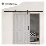 Intersteel rennihurðabraut svört (Barnyard) - Járn og gler