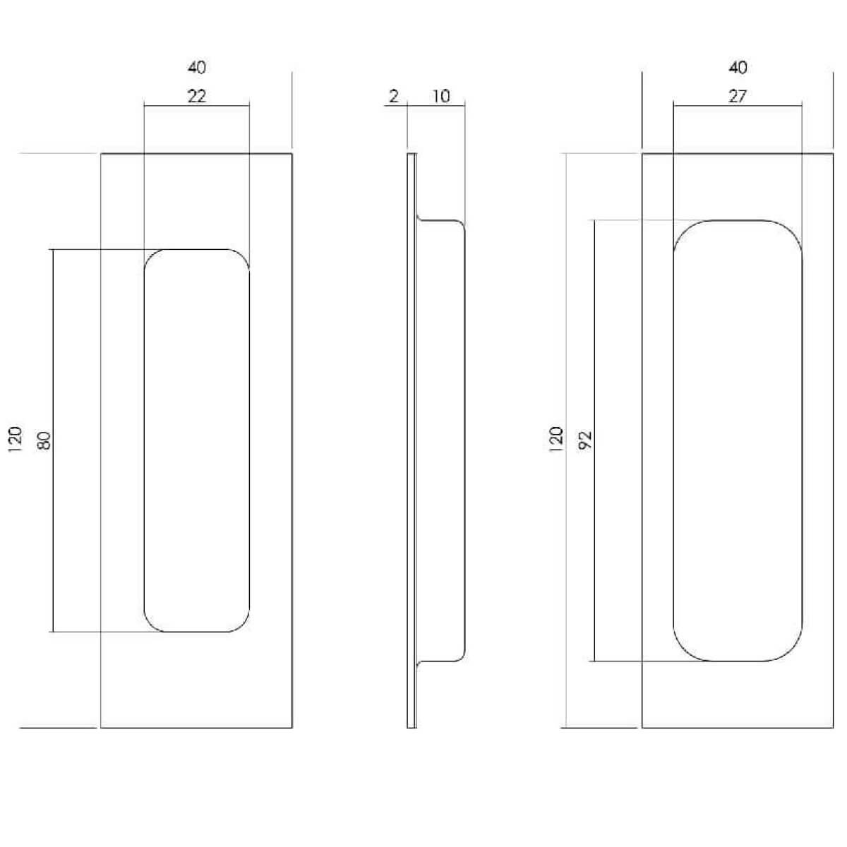 Intersteel rennih.grip 120×40 ferkant svart - Image 2