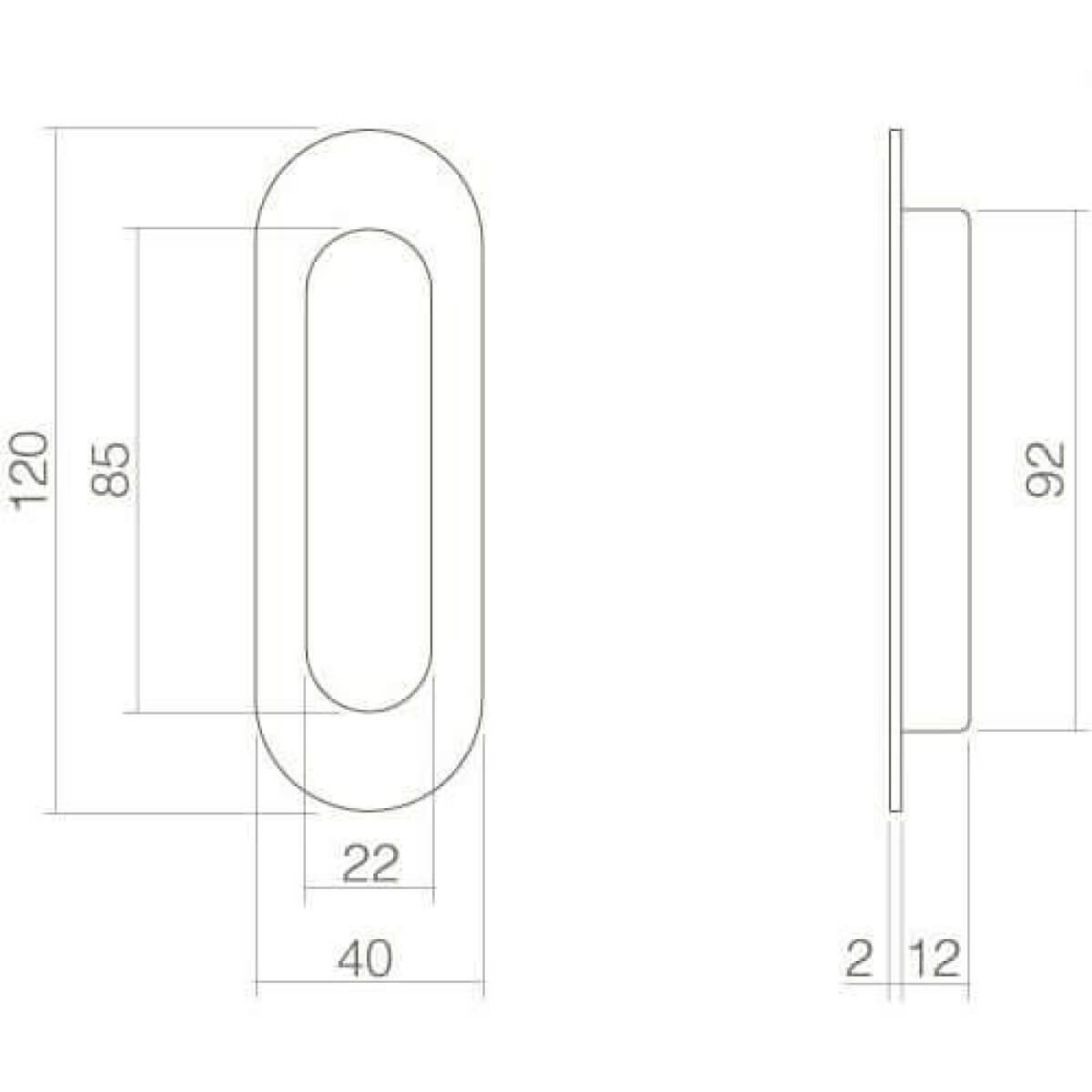 Intersteel rennih.grip 120x40 oval svart - Image 2