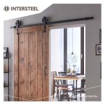 Intersteel rennihurðabr sv, 200cm/340mm (Barnyard) - Járn og gler