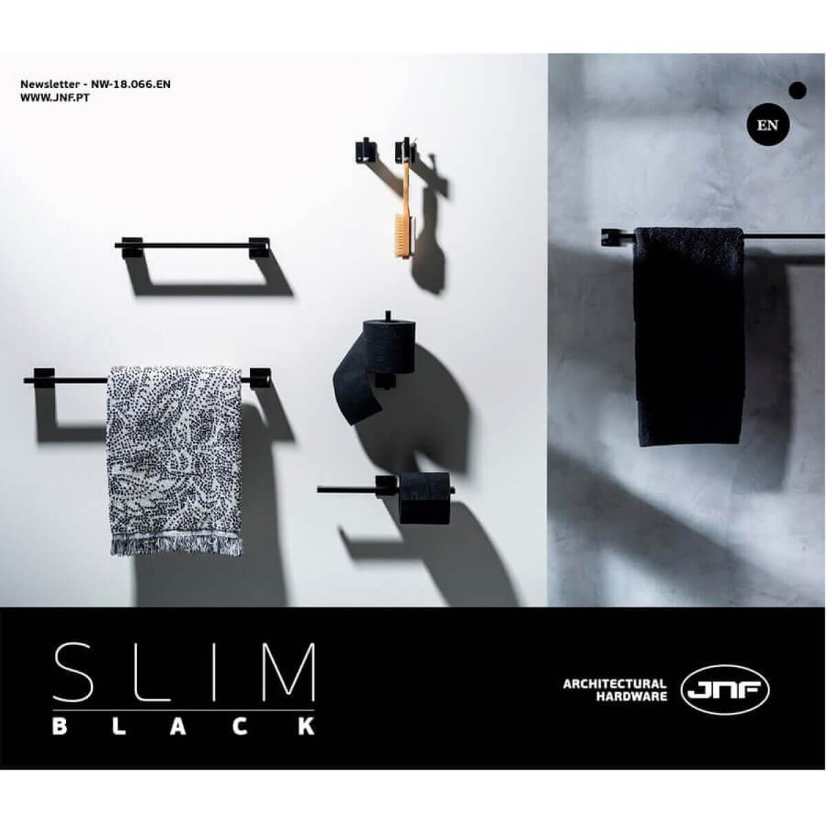 JNF handklæðaslá slim - Svört - Image 3