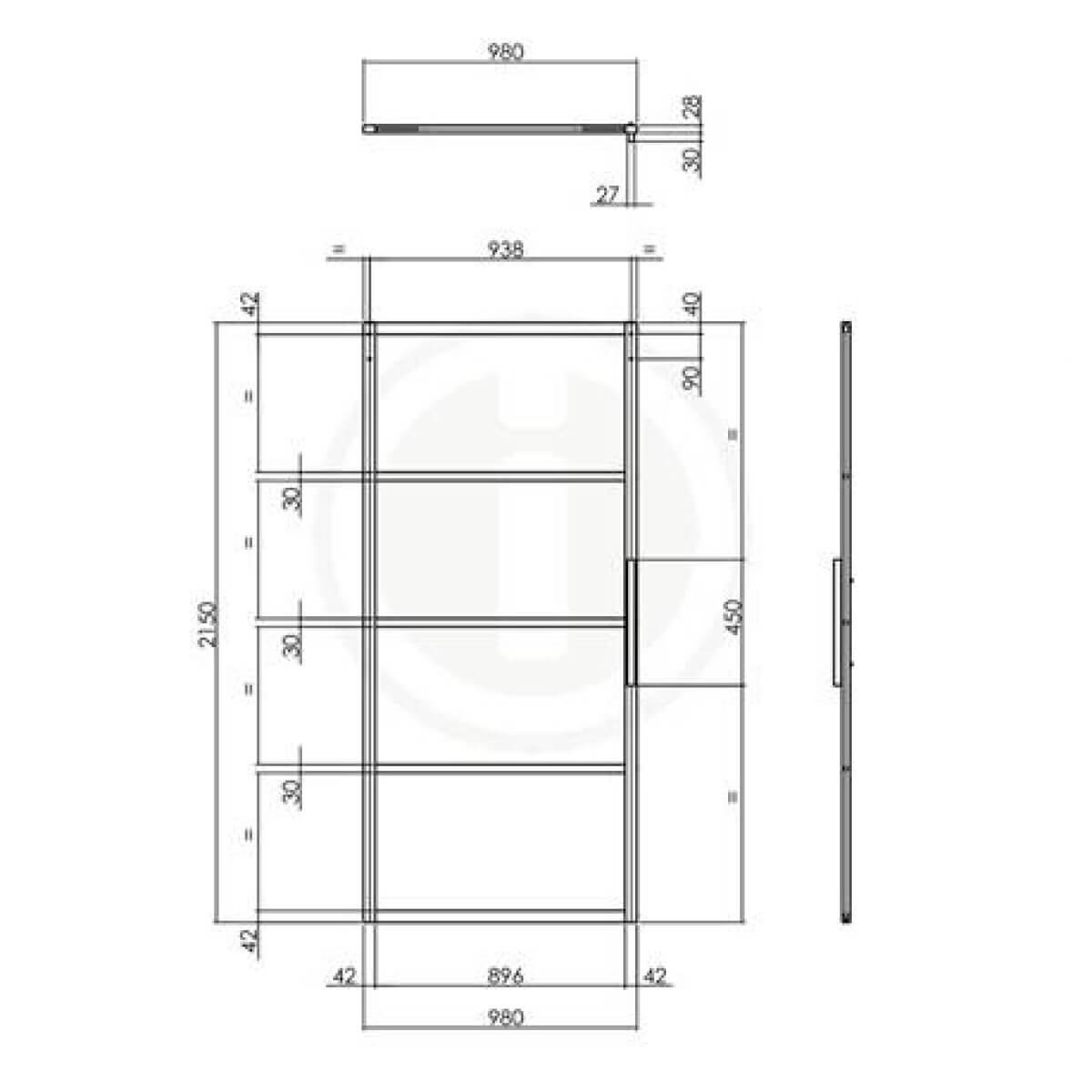 Intersteel braut m/hurð svört sýruþv gle - Image 3