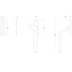 Ferraro gluggakr. hægri - messing - Image 2