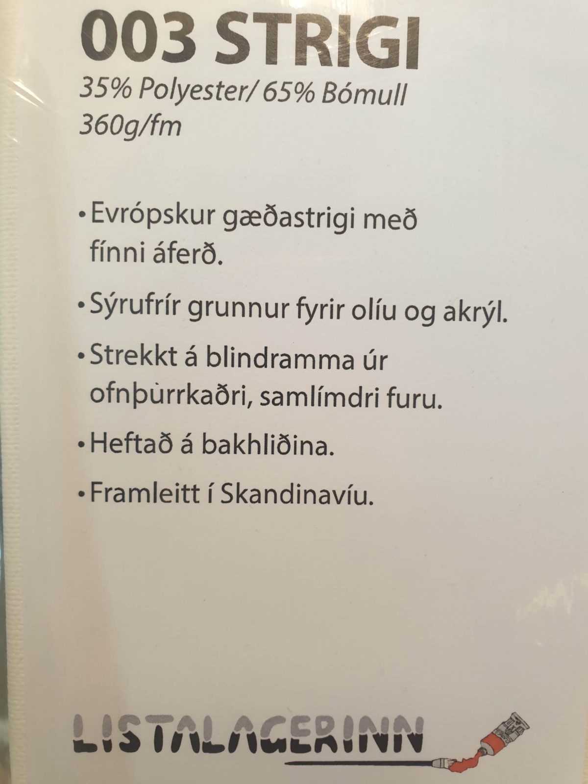 Bómull/næl.strig.á blindr. 80x100cm - Image 2