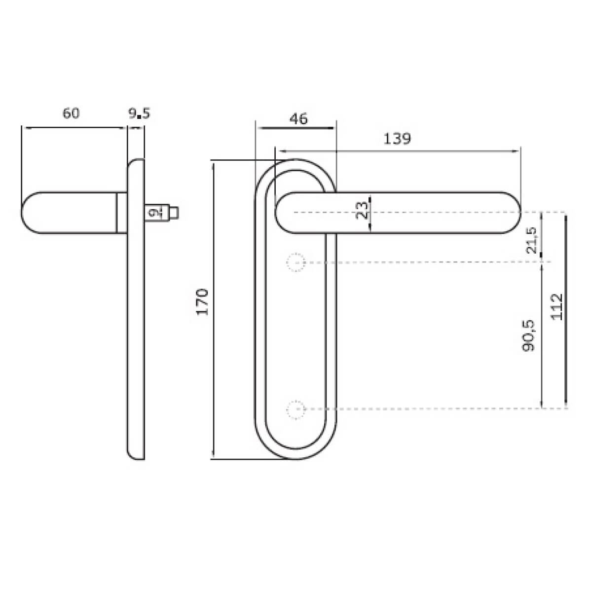 ISEO - Plate with handle and without cyl - Image 2
