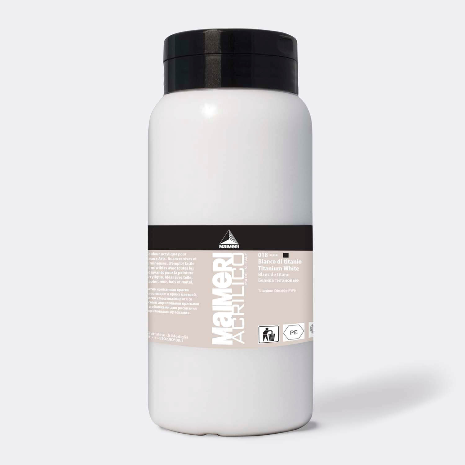 018 Acrylico Titanium White 1000ml - Image 1