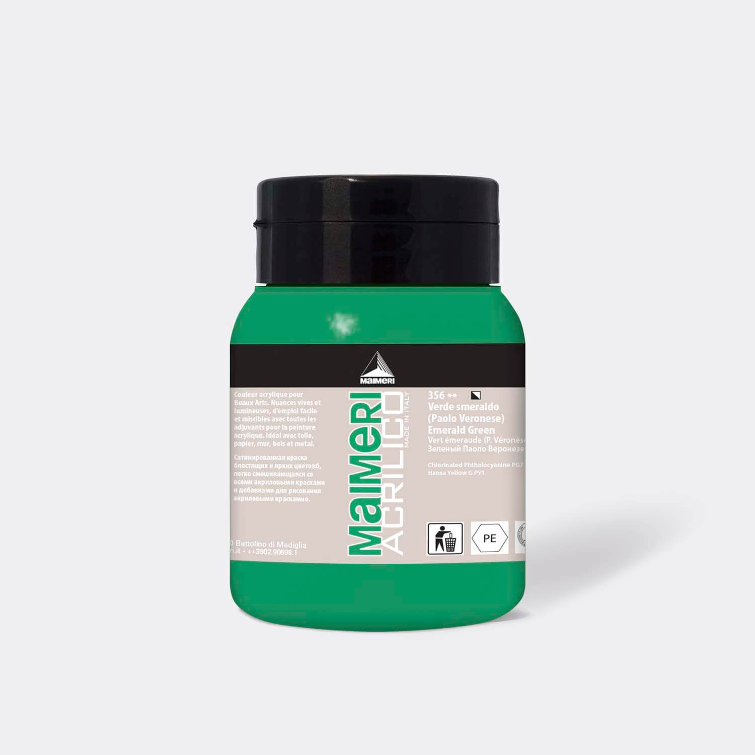 356 Acrylico Emerald Green 500 ml. - Image 1