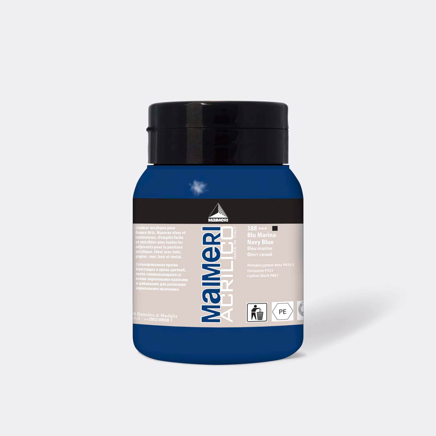 388 Acrylico Navy Blue 500 ml. - Image 1