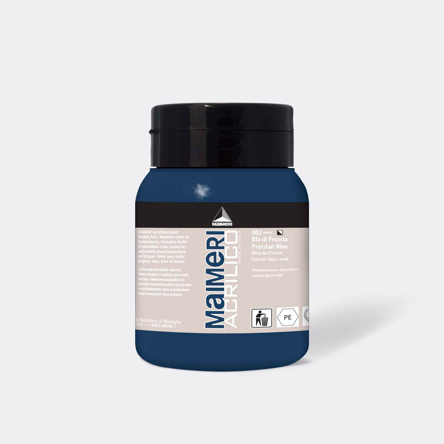 402 Acrylico Prussian Blue 500ml - Image 1