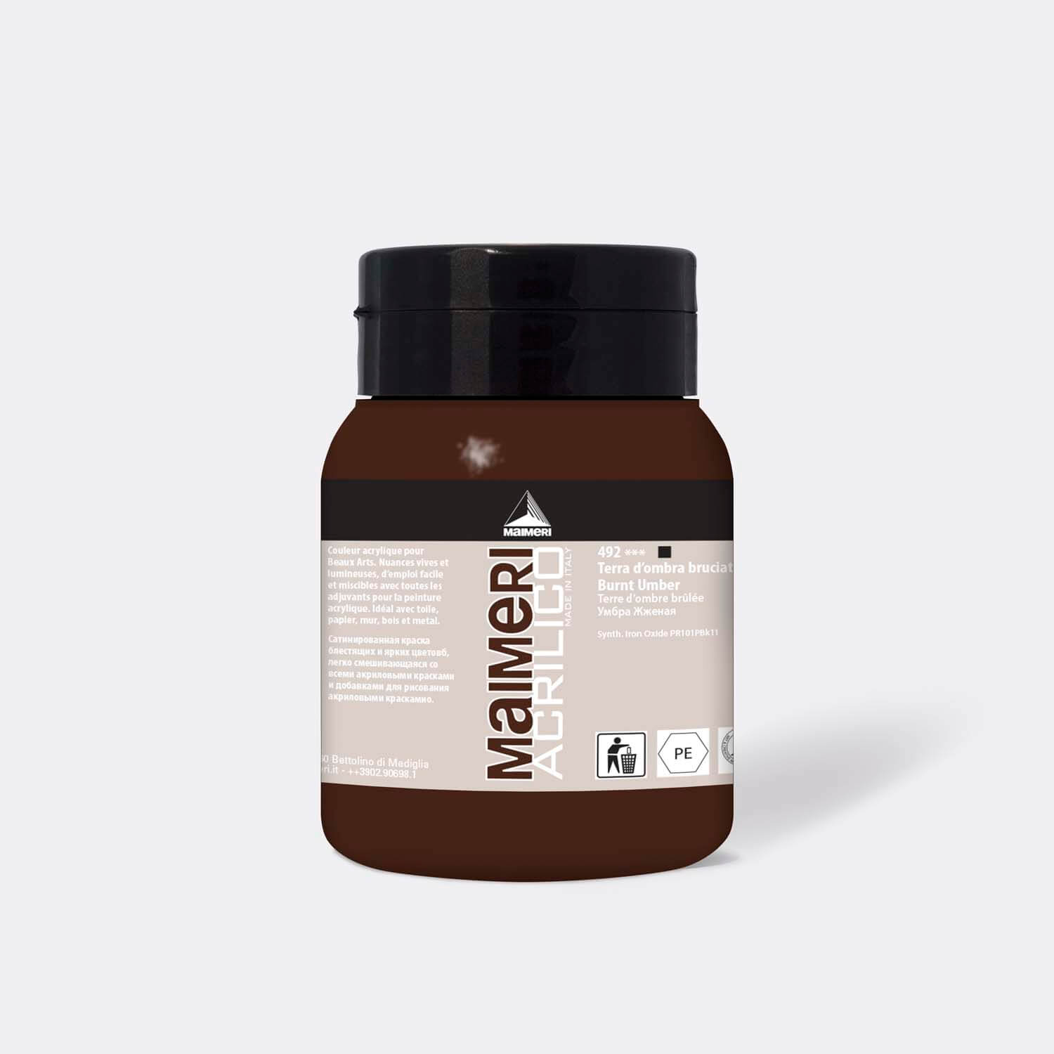 492 Acrylico Burnt Umber 500 ml. - Image 1