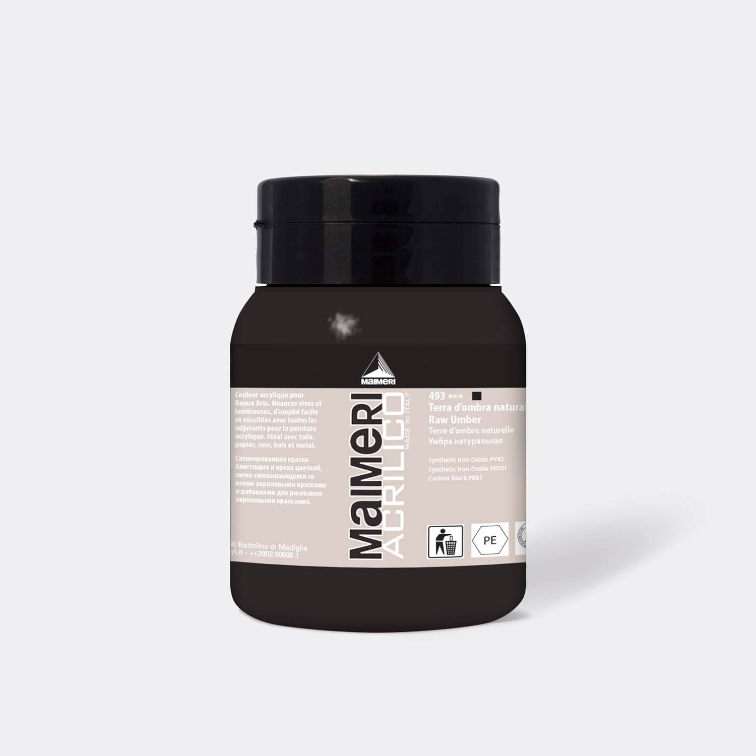 493 Acrylico Raw Umber 500 ml. - Image 1