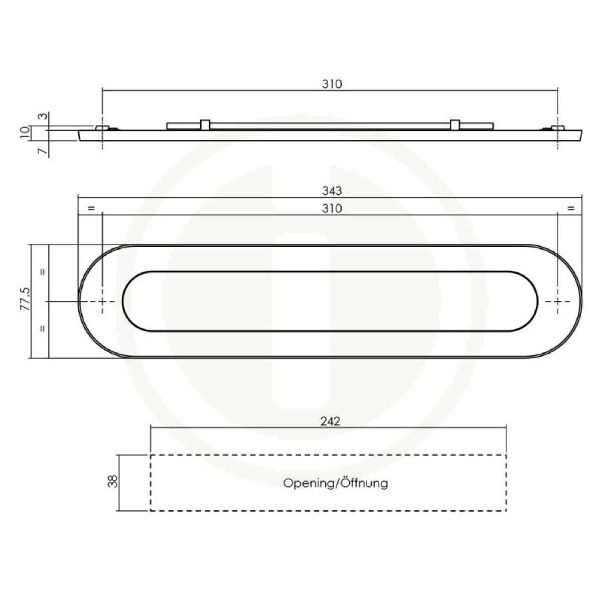 Bréfalúga Ferraro - oval-ytri-messing - Image 2