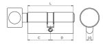 ISEO -F6 cylender 40/40 nickel - Image 2