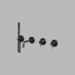 Two-way bathtub set polished charcoal