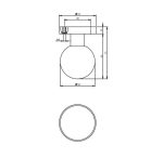 Intersteel hurðarkúla föst 38mm - Image 2
